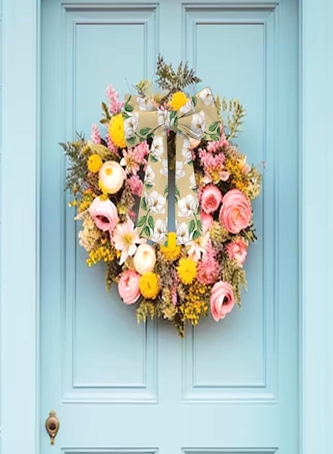 Habbiful Spring Wreath Sash for Front Door Beige Floral Sash Holiday Wreath Accessories for Home Garland Wedding Birthday Party Decorations - Image 5
